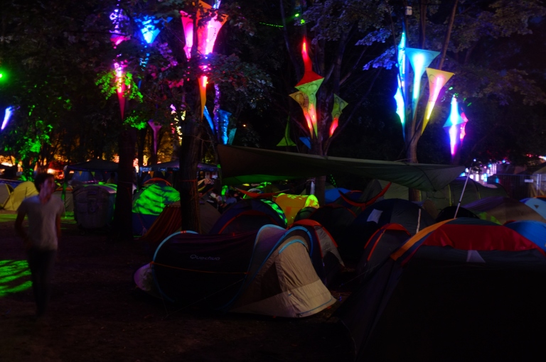 CAMP UNKNOWN (kan euno). My favorite place to sleep ever (not for the good sleep obviously). The spot we took this year was amazing with the lights all around us!